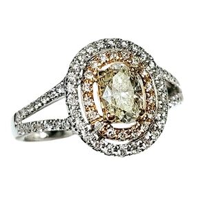 18K 0.77 ctw Diamond Gold Ring Certificate